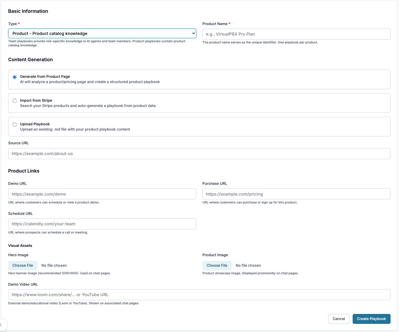 Product Playbook (Product Catalog Knowledge)