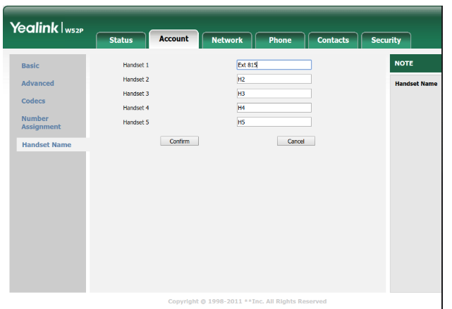 If you are using a wireless version of Yealink - Setting up handset assignments