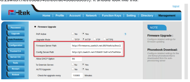 Htek Auto-Provisioning