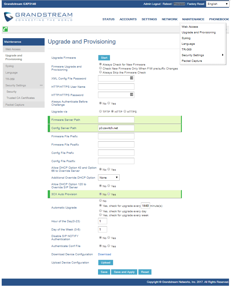 Grandstream Auto-Provisioning