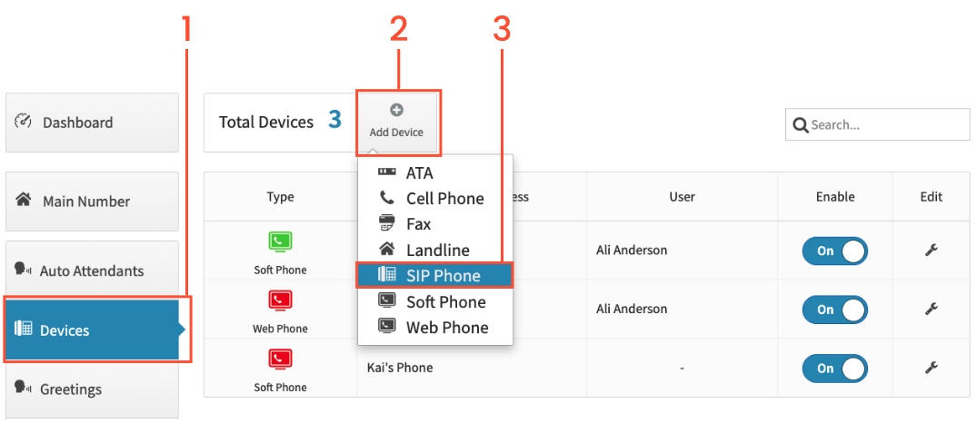 Add your VoIP Device