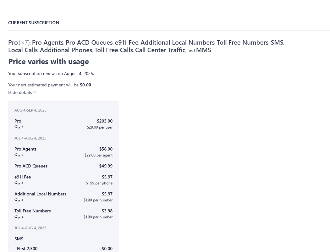 Manage Billing Information