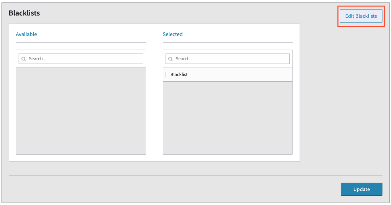 Editing an existing Blacklist