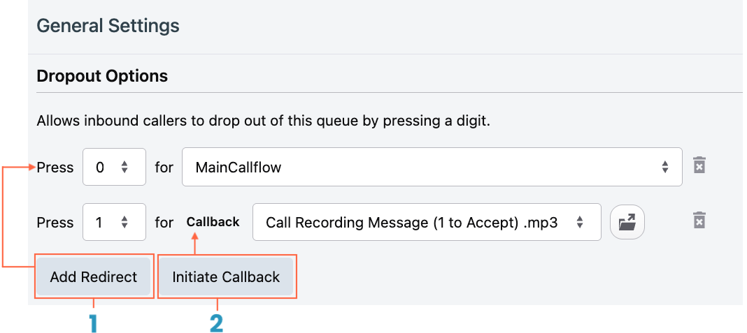 Configure Redirects and Callback Options