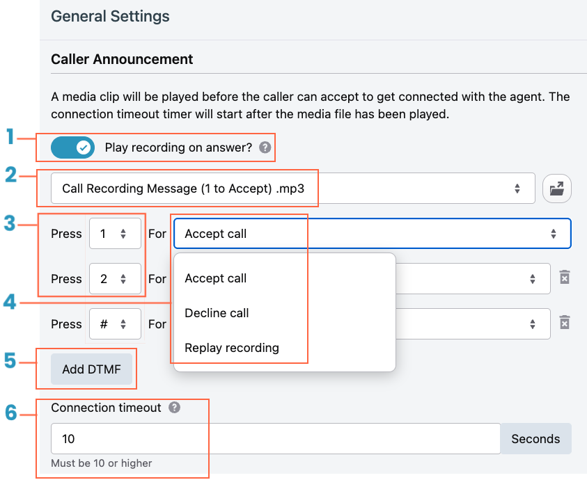 Set Up Caller Announcement Options