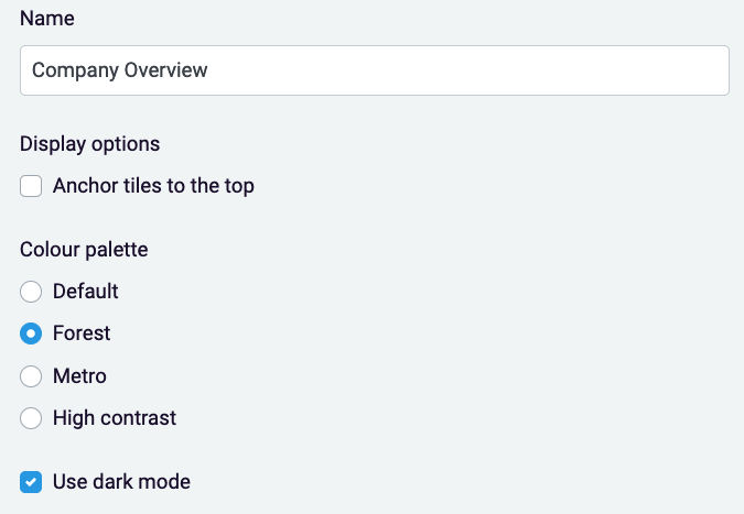 Editing the Appearance of your Dashboard