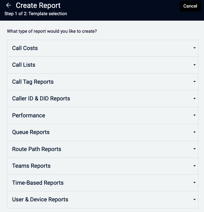 Creating a New Report
