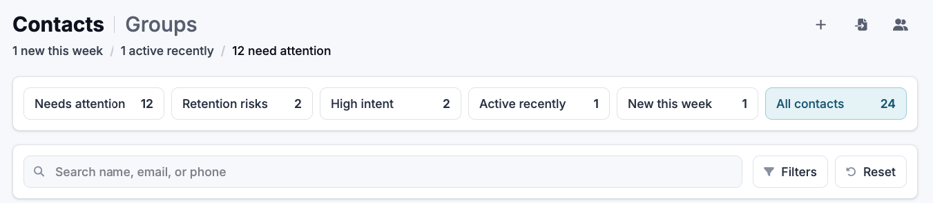 Contacts and Groups