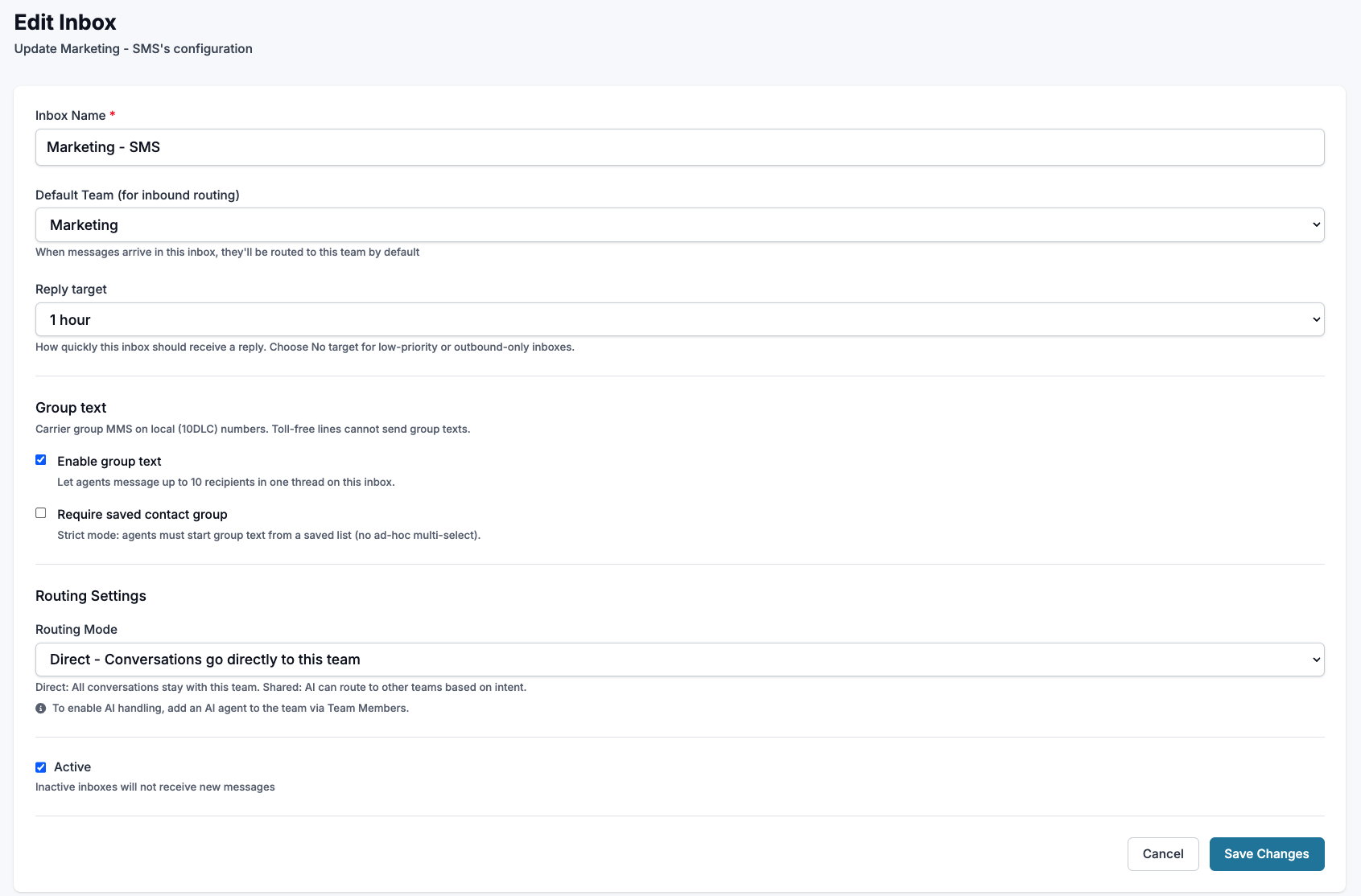 Editing a SMS/MMS Inbox