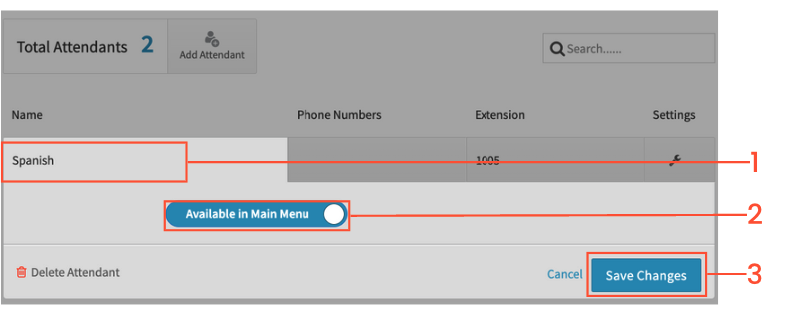 Additional Menus (Auto-Attendants)