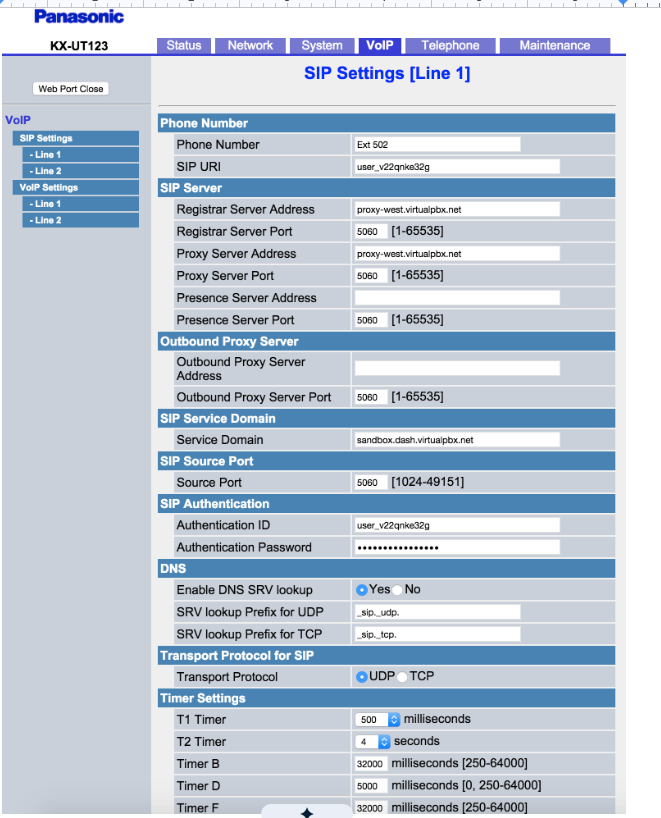 Provisioning Your Panasonic KX-UT113/123