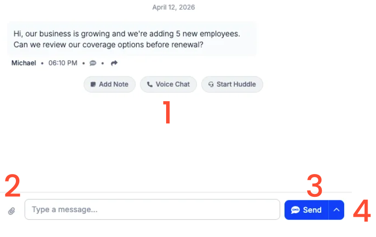 Options while Messaging