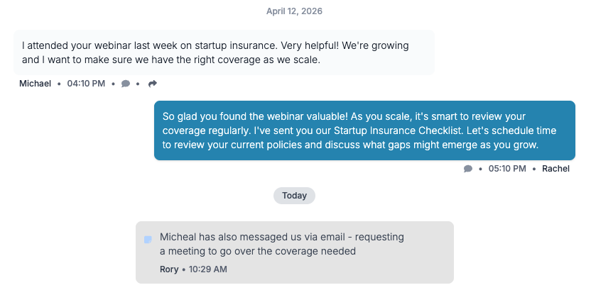 Options available on All Conversations