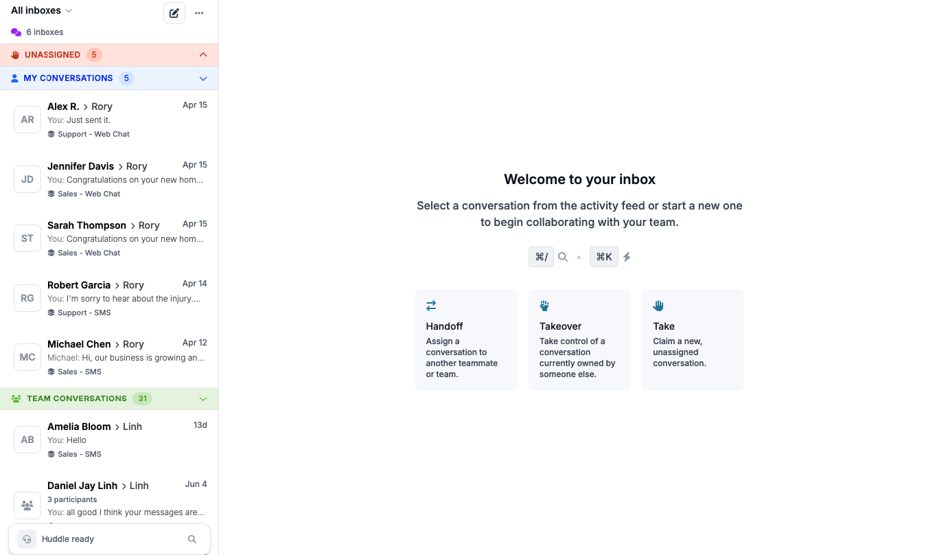 Use the VirtualText inbox