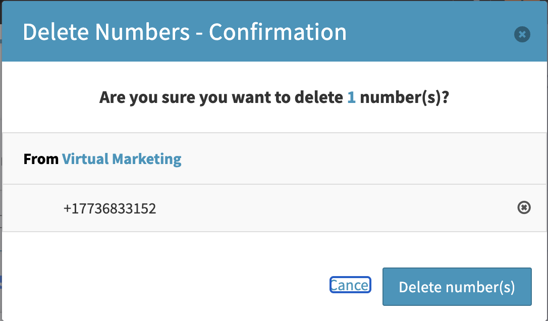 Deleting a Number
