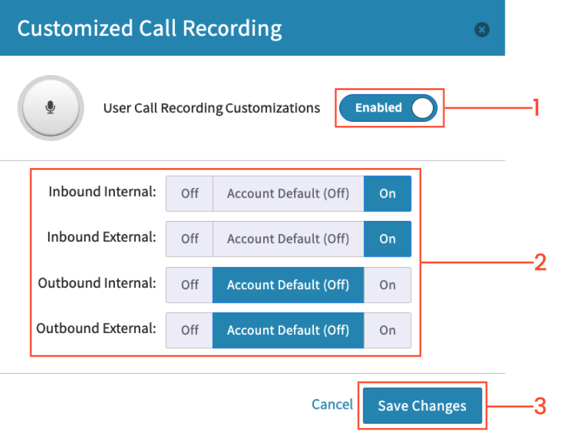 Configuring Call Recording Settings