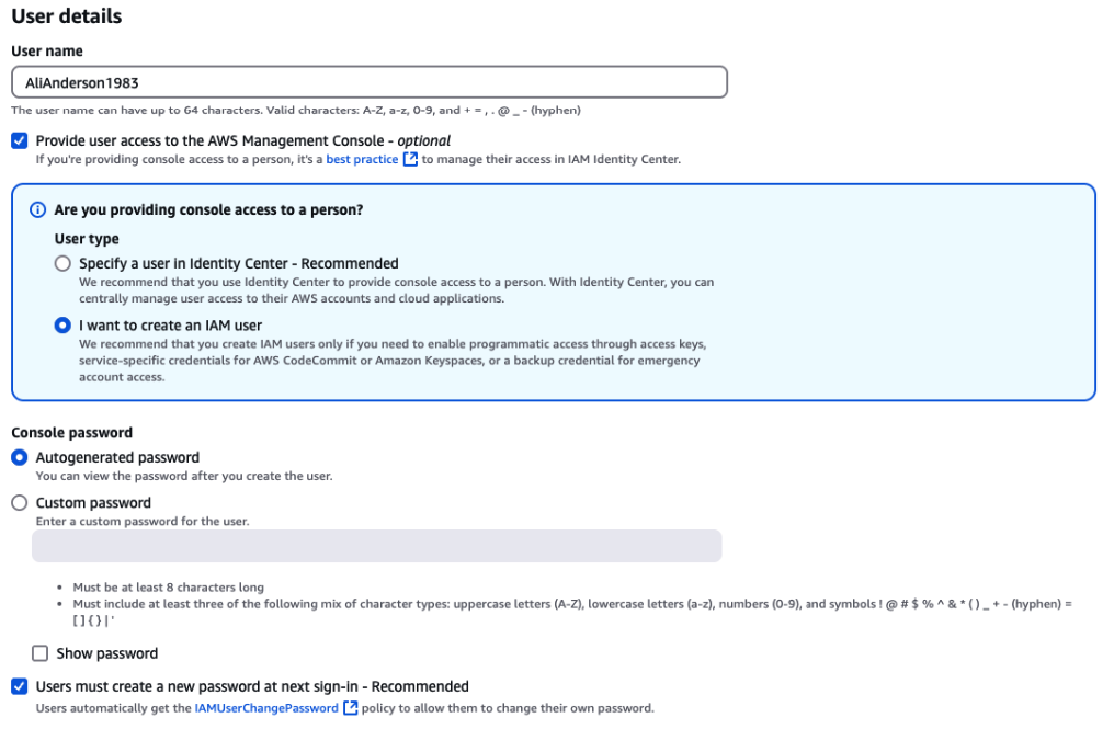 Creating a User and Group
