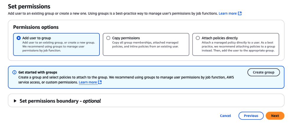 Creating a User and Group