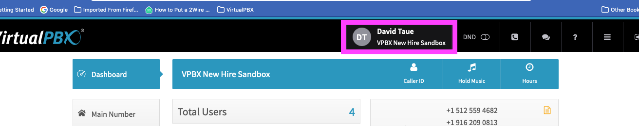 Update VirtualPBX technical contacts