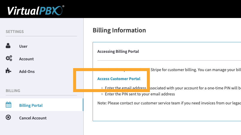 Update a VirtualPBX payment method