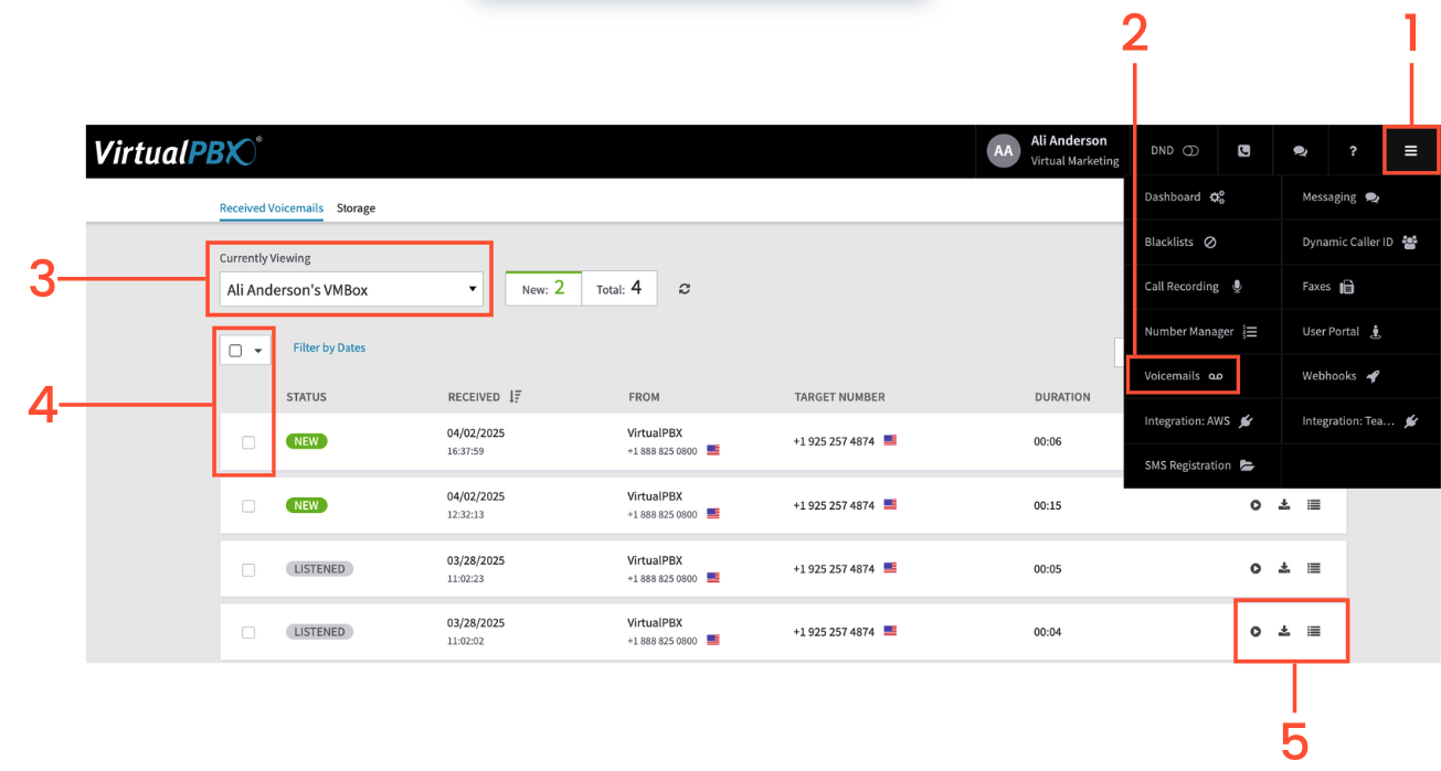 From the Admin Dashboard