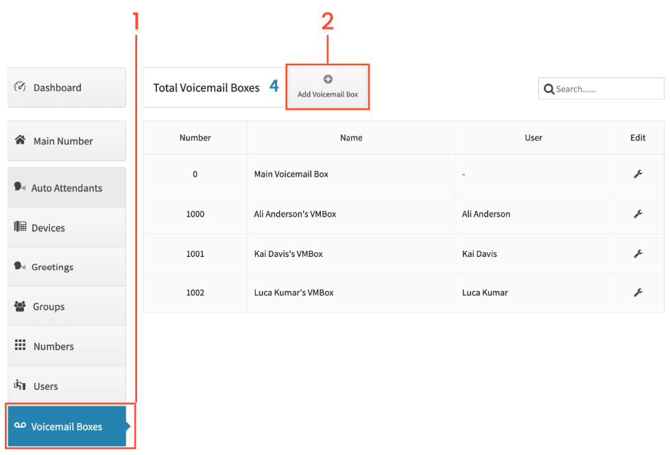 Creating a Non-User Voicemail Box