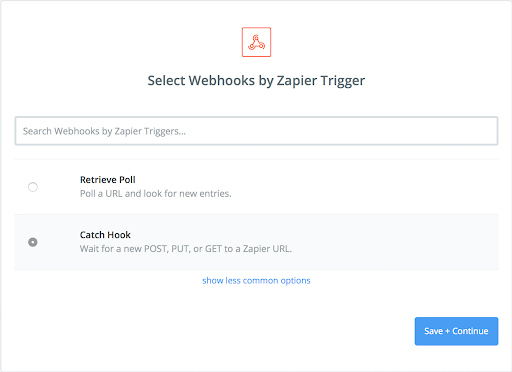 Configuring Zapier with a Webhook