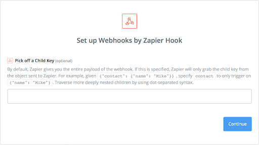 Configuring Zapier with a Webhook