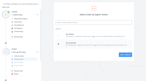 Configuring Zapier with a Webhook